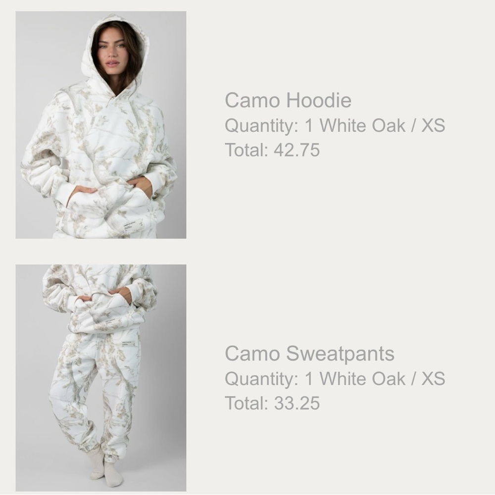 White Camo Hoodie and Sweatpants Set